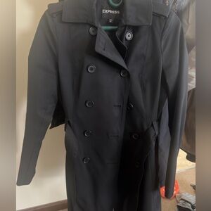 Express Classic Black Double-Breasted Coat